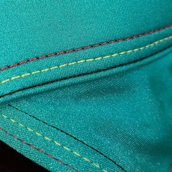 Kenneth Cole Reaction NWT Halter Bikini Top Green With Gold Tone Zipper - Picture 4 of 11